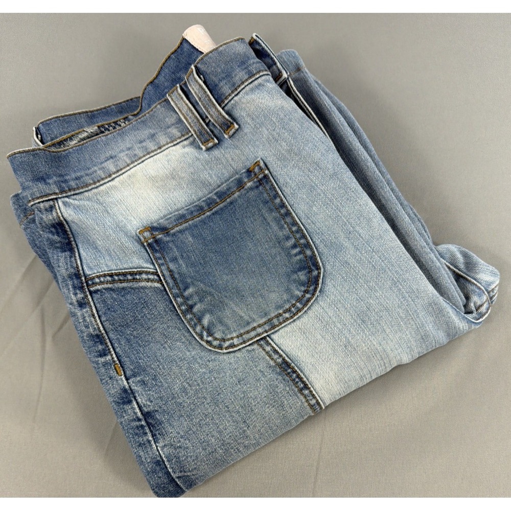 Revice Denim Women's Jeans Two Tone Panel High Rise Straight Leg Size 32